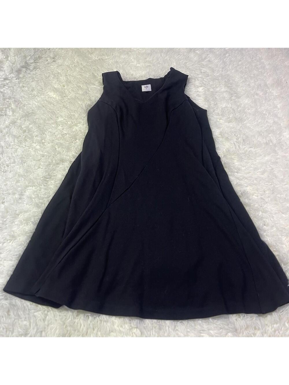 Cabi Dress Womens Medium Black Sleeveless Fit Flare V Neck Style 3649 Classic